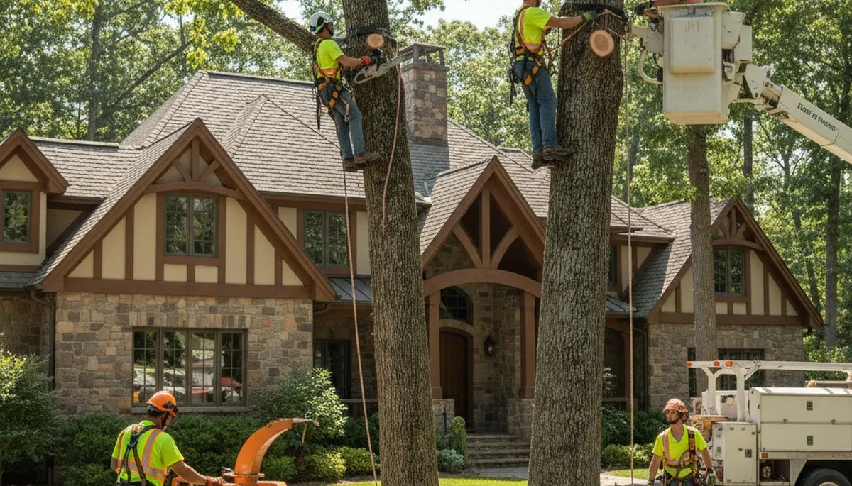 Tree service crew in Bellevue, NE providing professional tree trimming and removal services