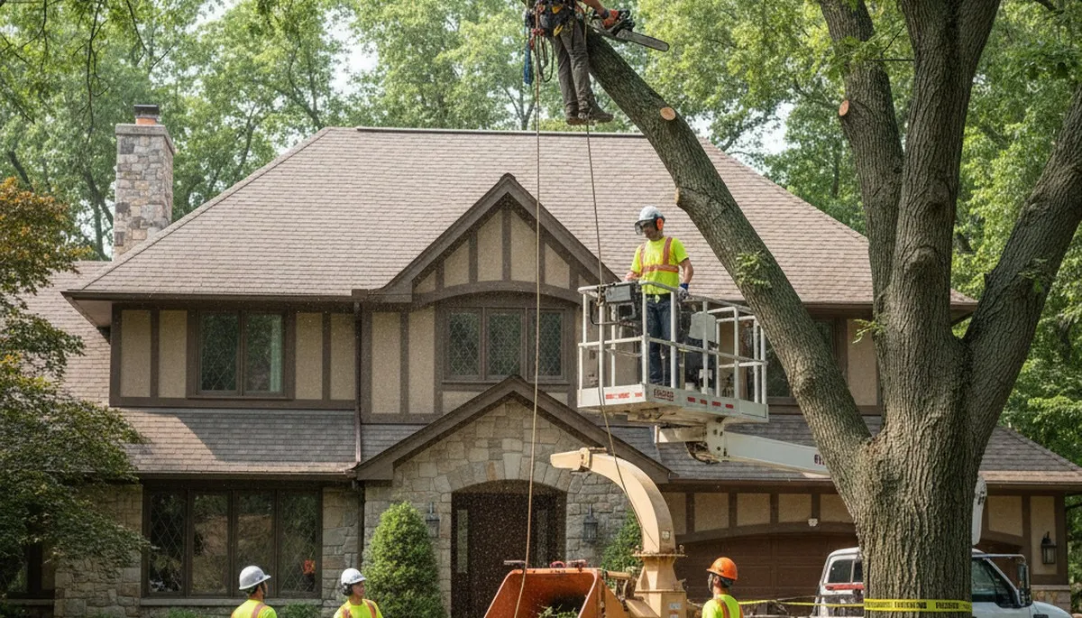 Tree service crew in Bellevue, NE providing professional tree care for homes and businesses