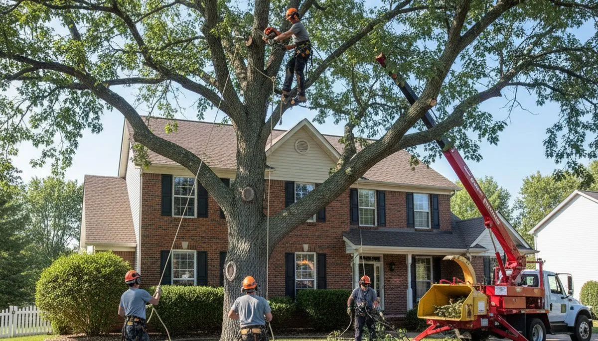 Tree service crew in Bellevue, NE providing professional tree removal and trimming services