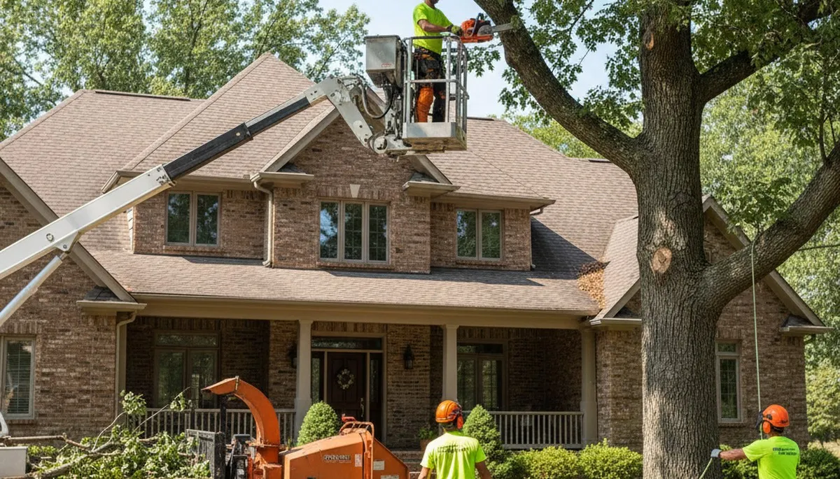 Tree service crew in Bellevue, NE providing professional tree care and removal for local properties