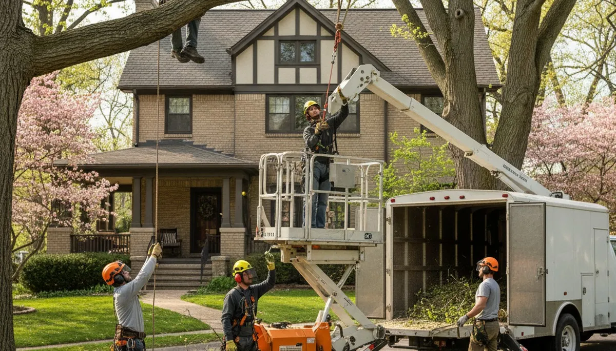 Tree service crew providing professional tree care in Bellevue, NE