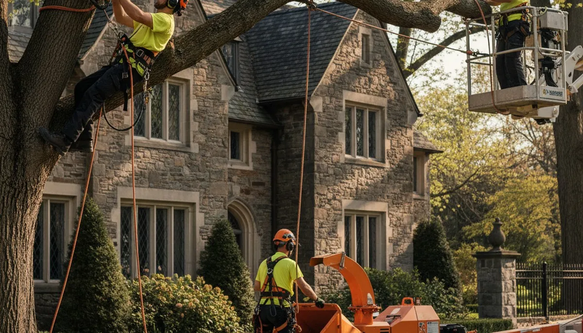 Tree service crew in Bellevue, NE providing professional tree trimming and removal services