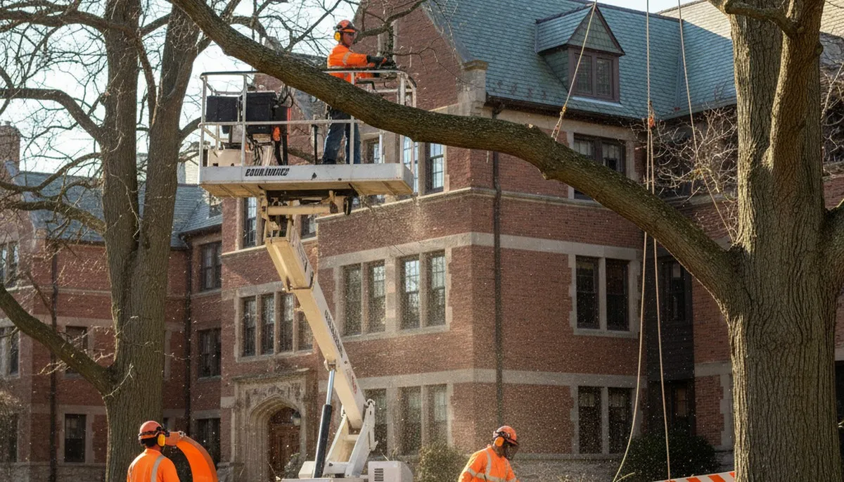 Tree service crew in Bellevue, NE providing professional tree removal and trimming services