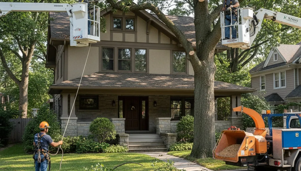 Tree service crew in Bellevue, NE providing professional tree care for homes and businesses