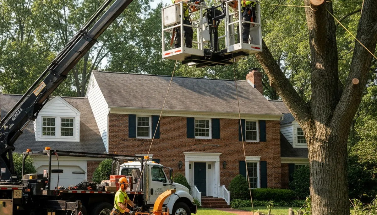 Tree service crew in Bellevue, NE providing professional tree care and removal for local properties